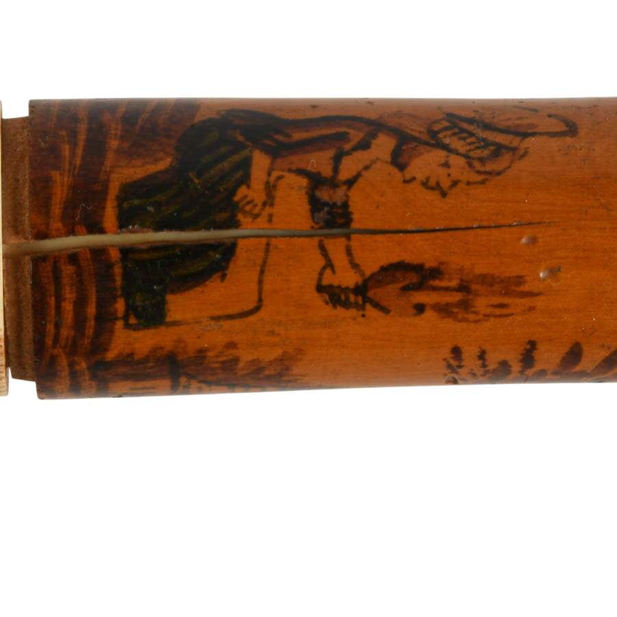 Antique Hand-Painted Wood Needle Case-6
