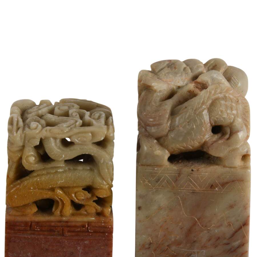 Four Chinese Carved Stone Chop Seals-7