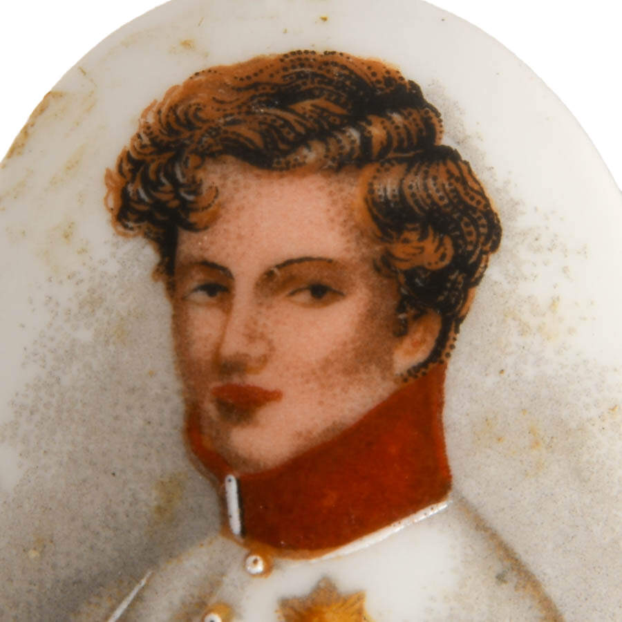 Antique Limoges Hand-Painted Porcelain Miniature Portrait of Napoleon II-2