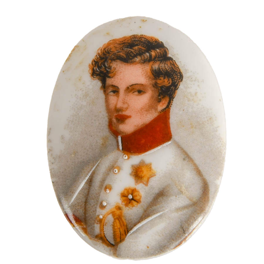 Antique Limoges Hand-Painted Porcelain Miniature Portrait of Napoleon II-1