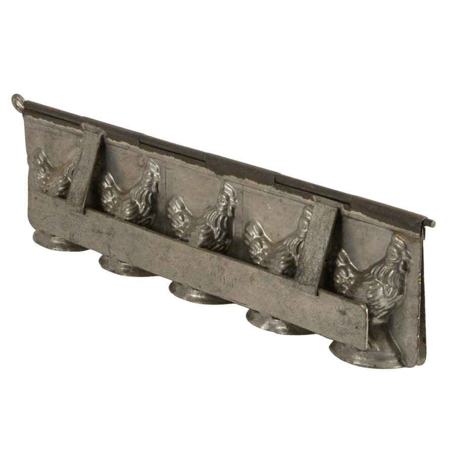 1930s German Five Miniature Hens Chocolate Mold-2