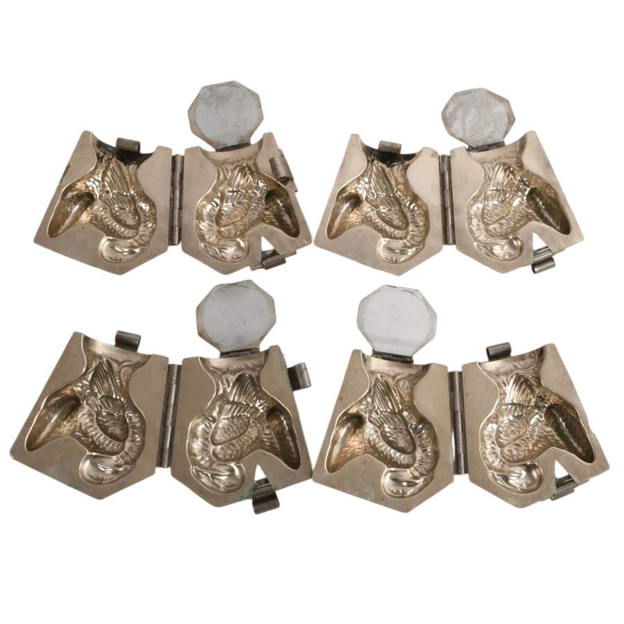 Set of Four Modified Turkey Chocolate Molds After Van Emden Co.-4