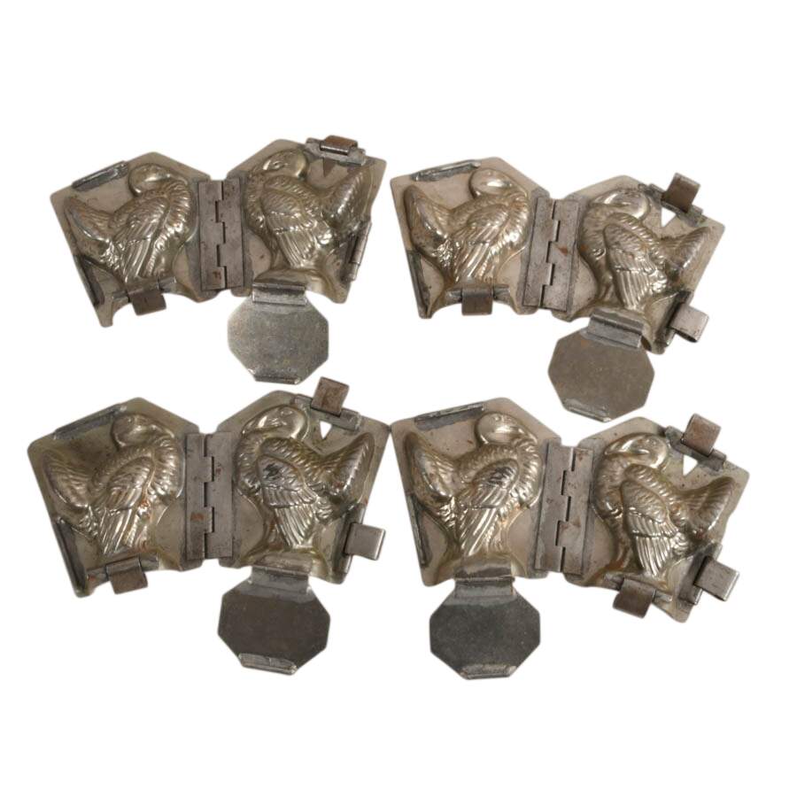 Set of Four Modified Turkey Chocolate Molds After Van Emden Co.-3