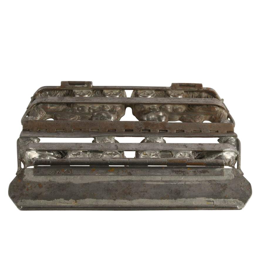 1930s Antique German Farmer with Wagon Chocolate Mold-4