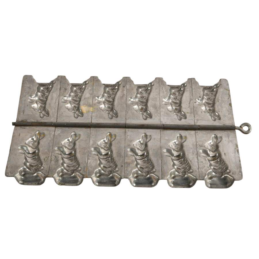 Antique German Spring Bunnies Chocolate Mold-6