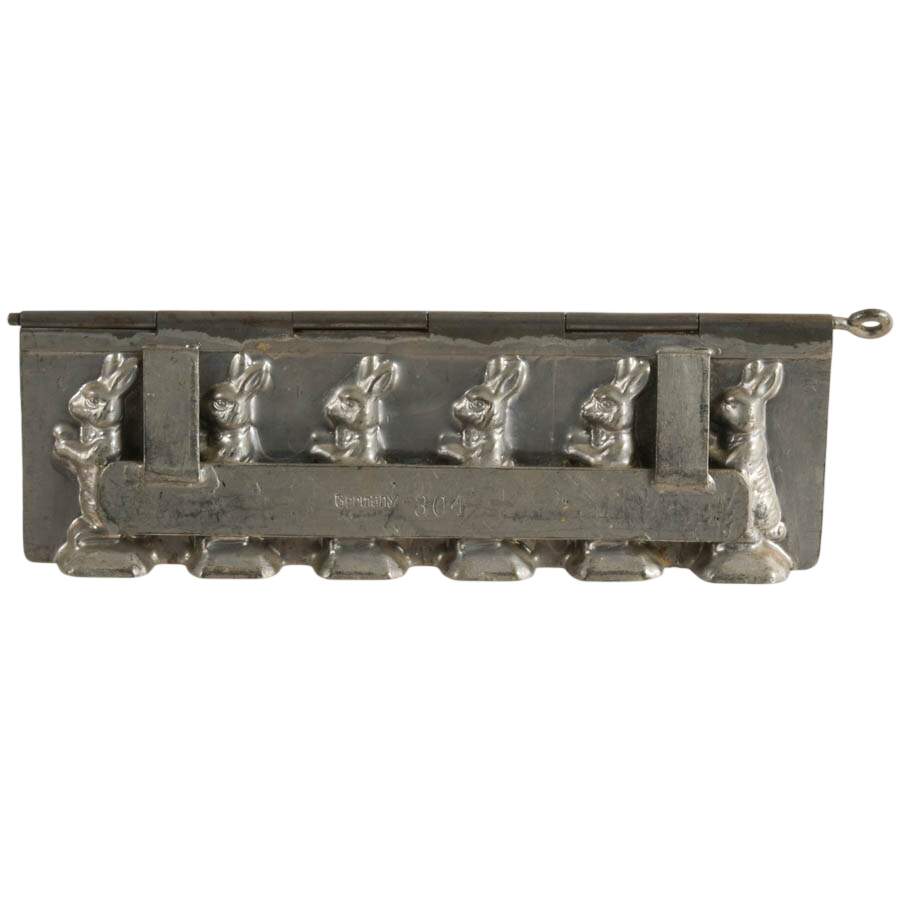 Antique German Spring Bunnies Chocolate Mold-3