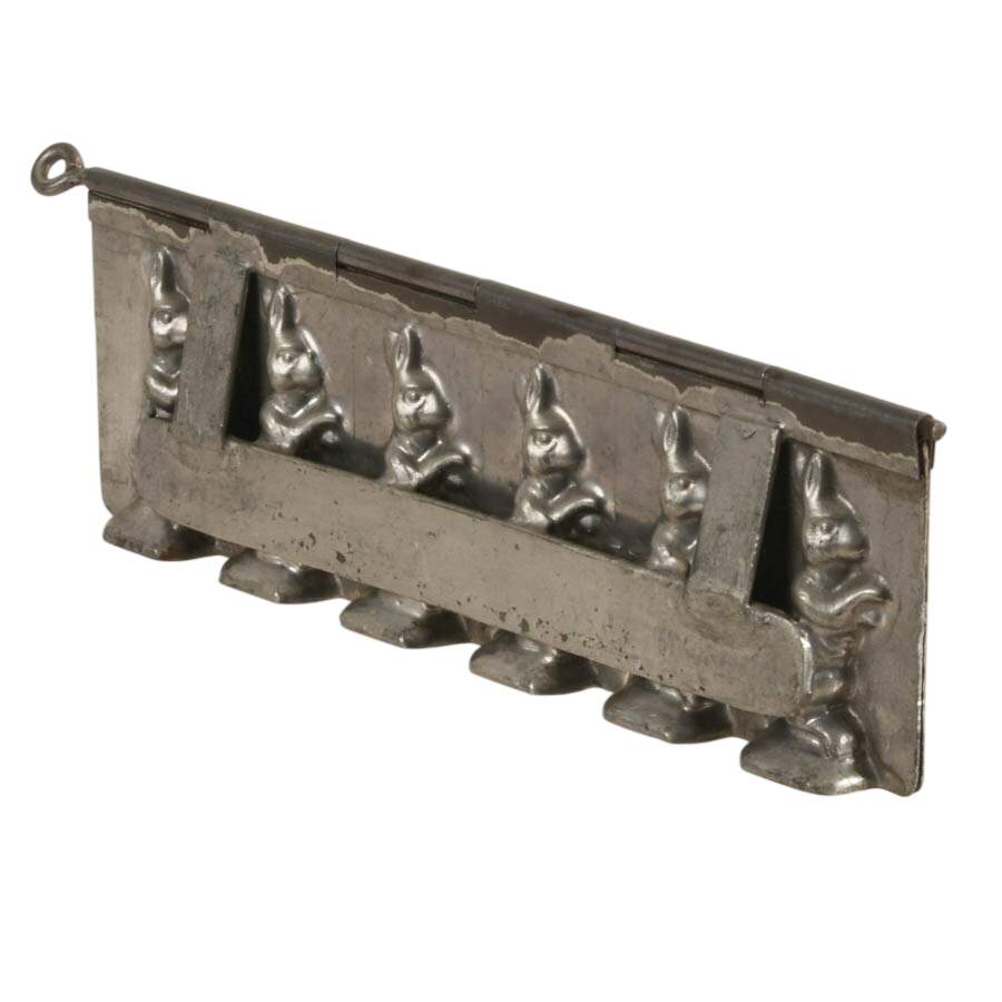 Antique German Spring Bunnies Chocolate Mold-2