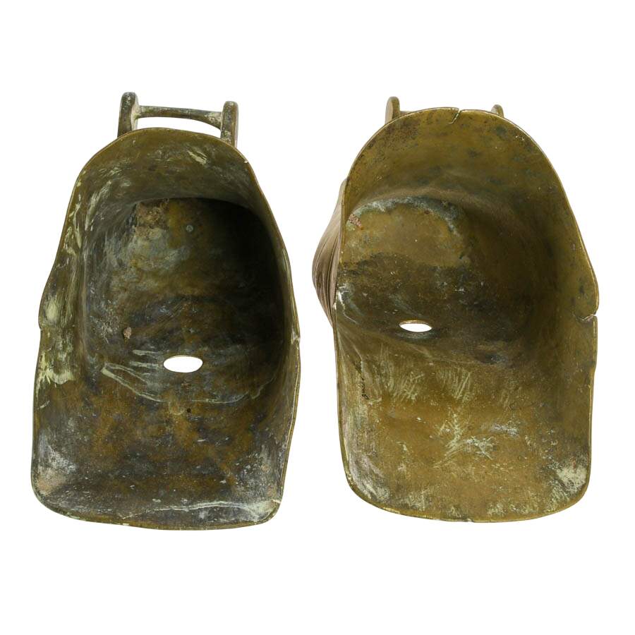 Two Conquistador-Style Brass Slipper Stirrups-5
