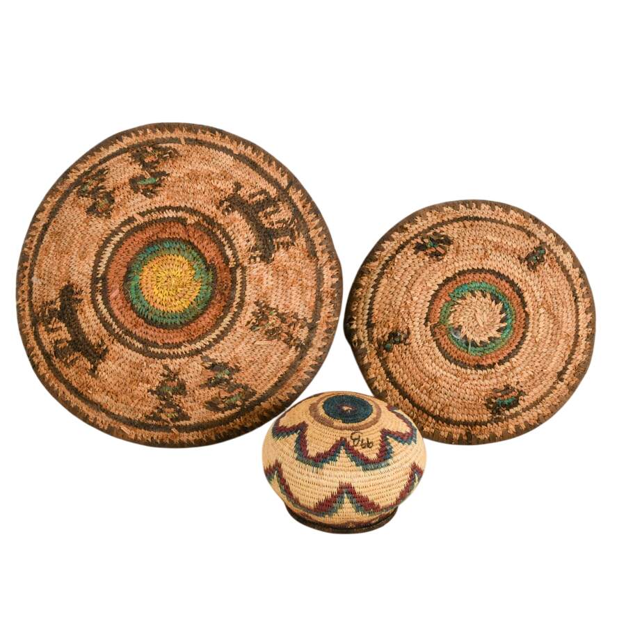 Three-Piece Handwoven African Baskets-7