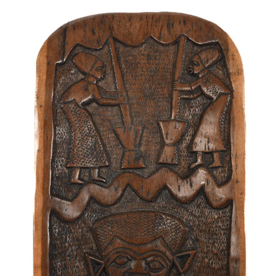 African Carved Wood Birthing Chair-6