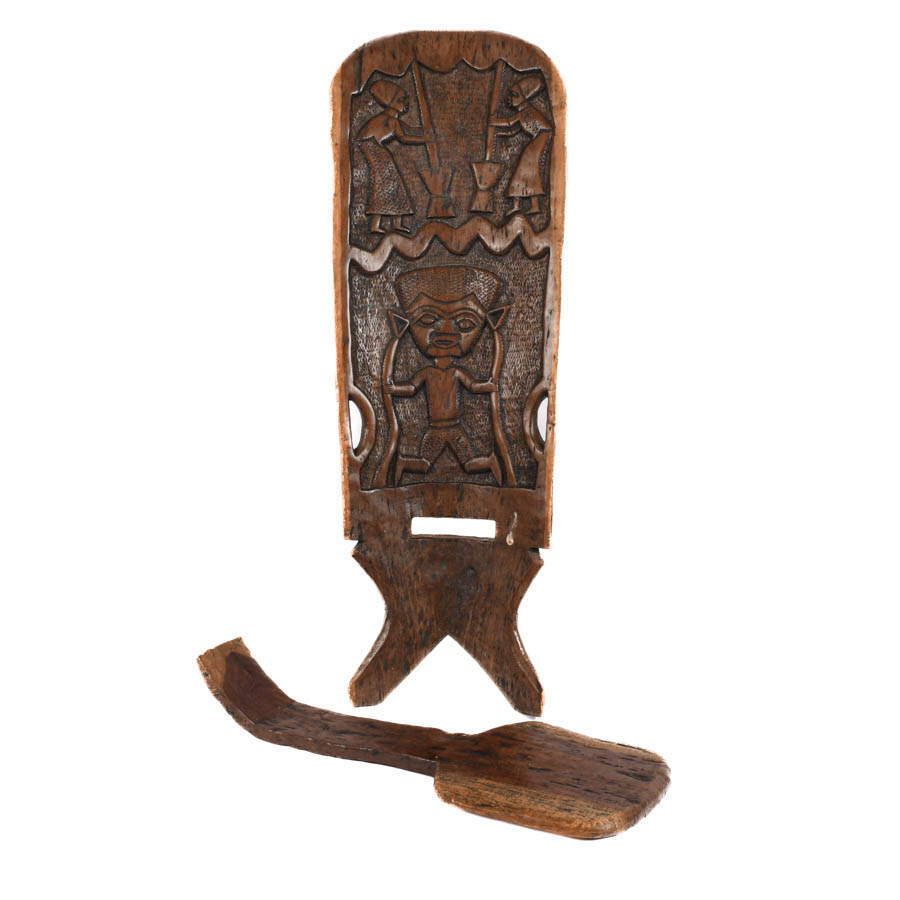 African Carved Wood Birthing Chair-5