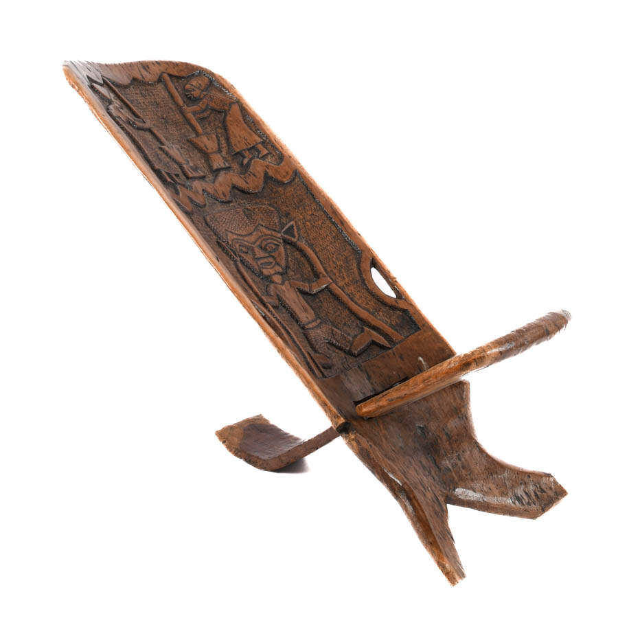 African Carved Wood Birthing Chair-2