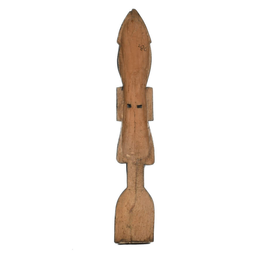 African Carved Ebony Wood Mask with Metal Accents-6