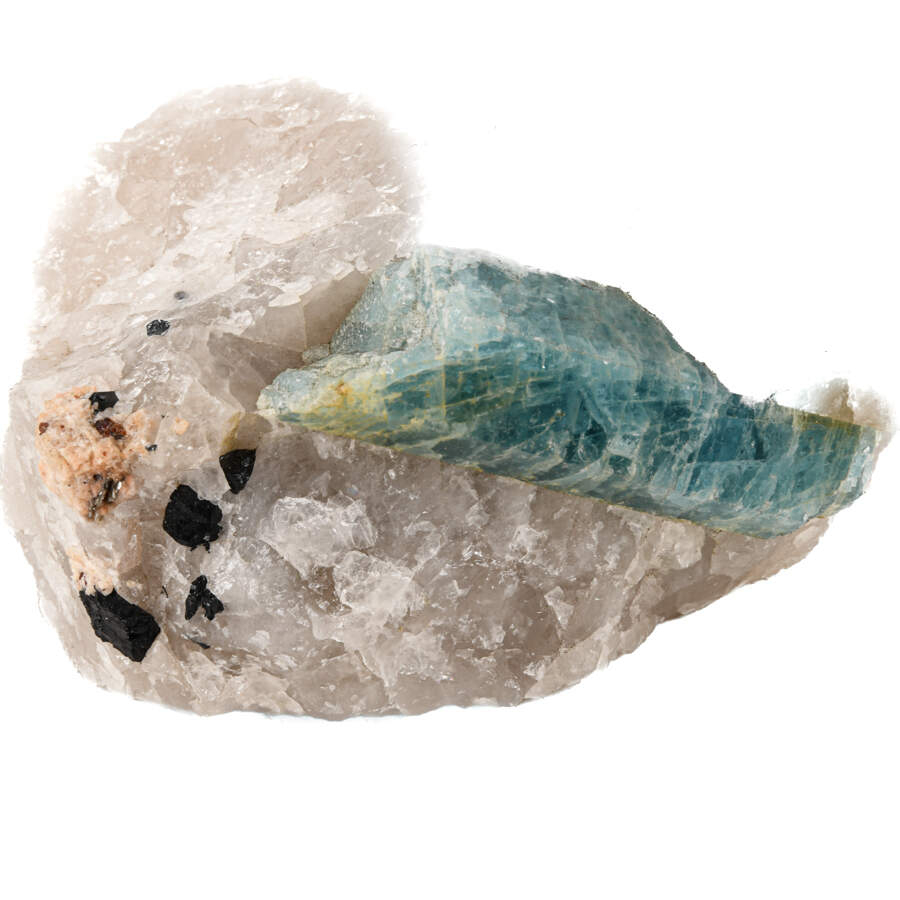 Smoky Quartz, Aquamarine, and Tourmaline Mineral Specimen-5