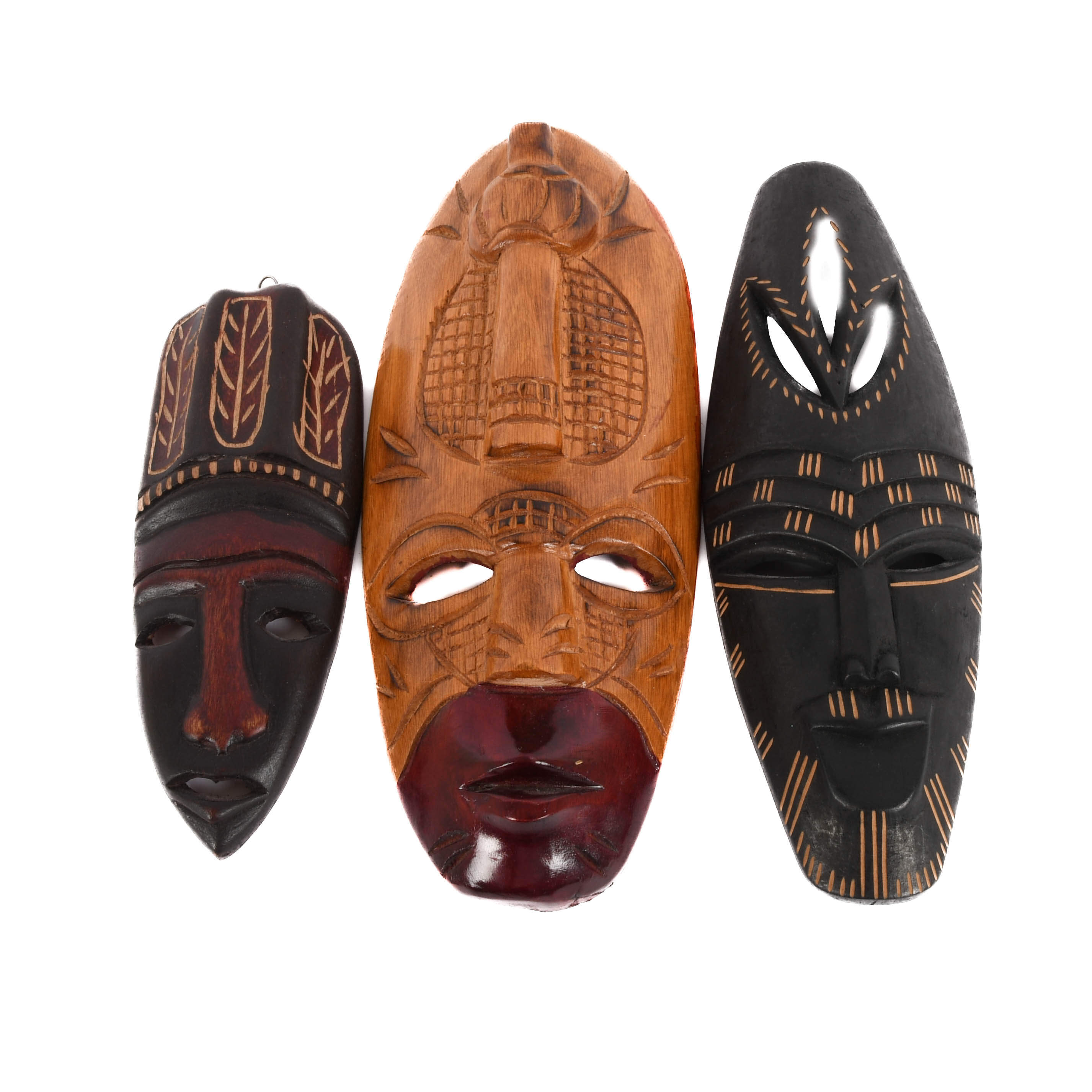 Grouping of Seven Wood Carved African Mask-2