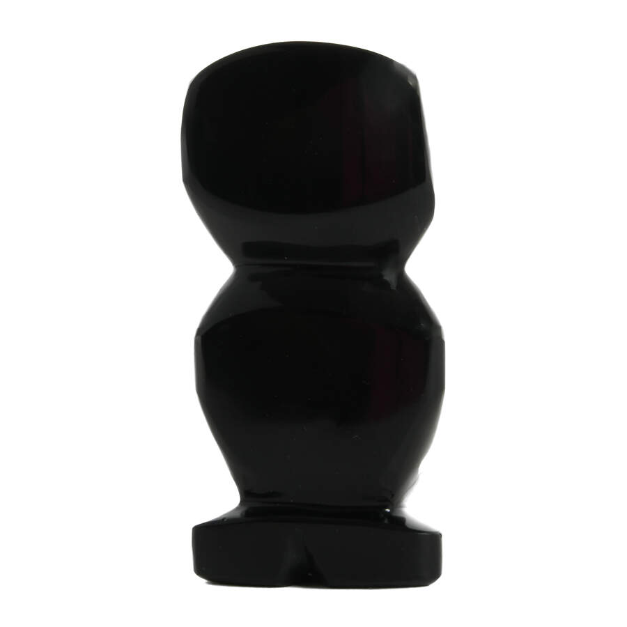 Carved Black Obsidian Warrior Idol Figure-3