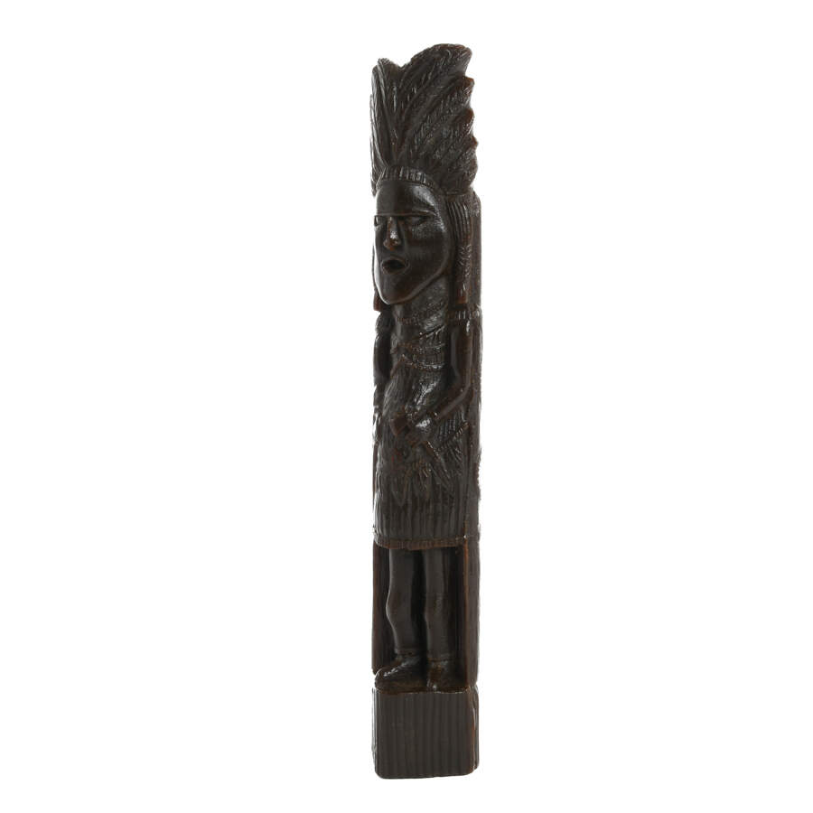 Hand-Carved Wooden Native American Statue-2