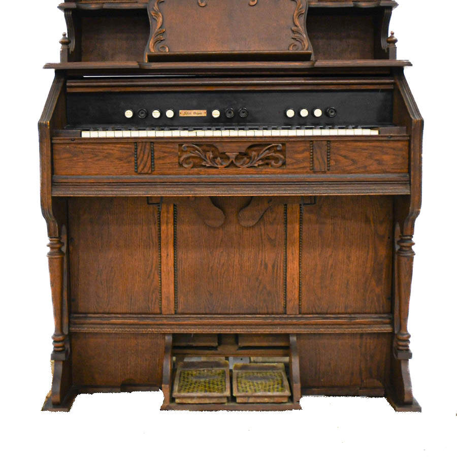 Antique Victorian Adler Walnut Pump Organ-2