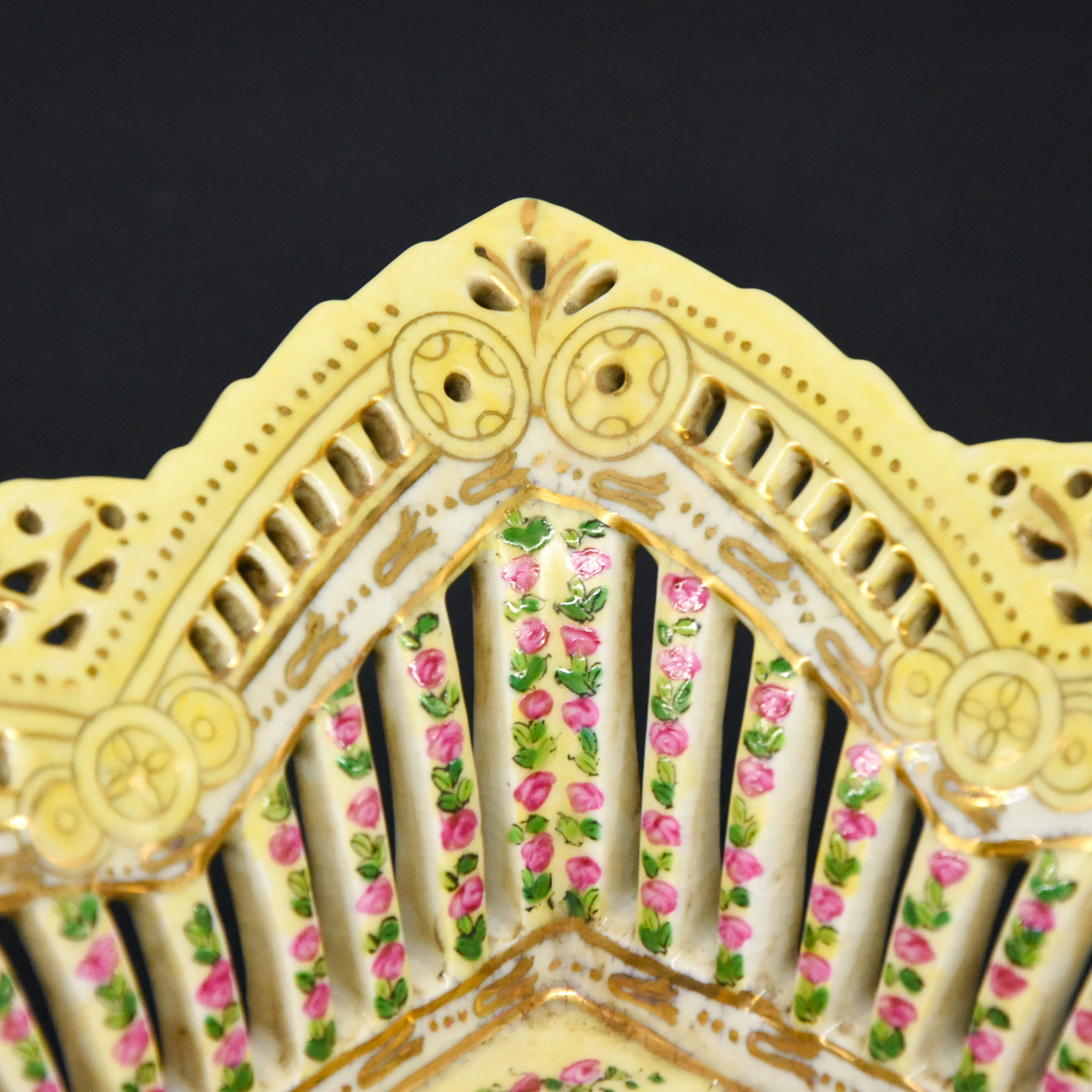 Chinese Yellow Floral Three-Piece Décor Set-3
