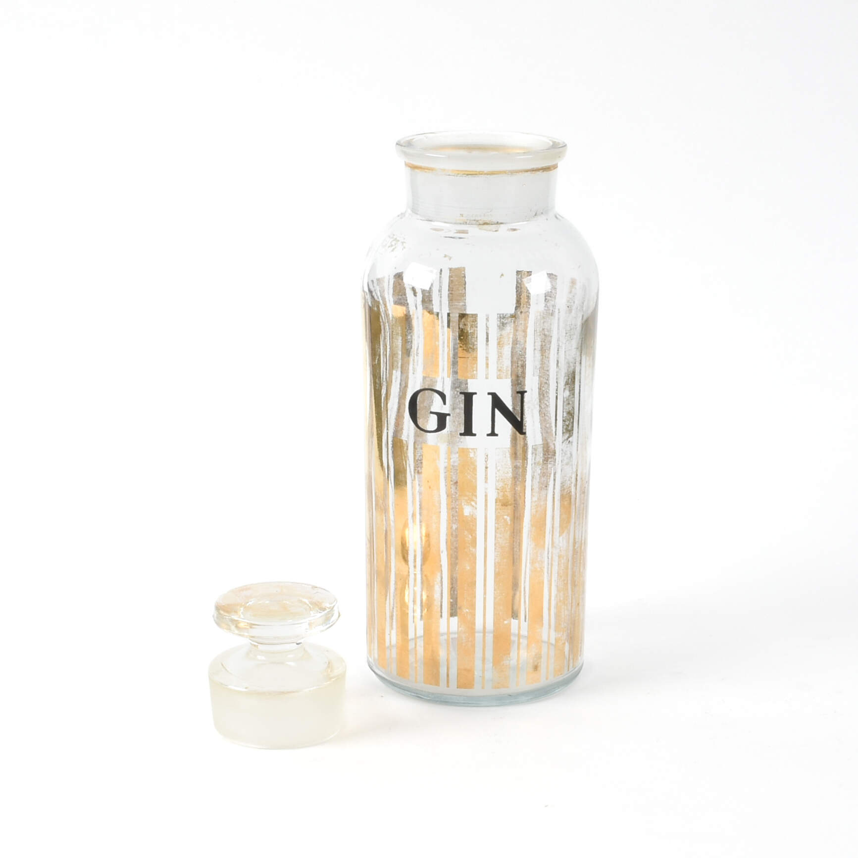 Antique T.C. Wheaton & Co. Gold Detail Gin Bottle-2