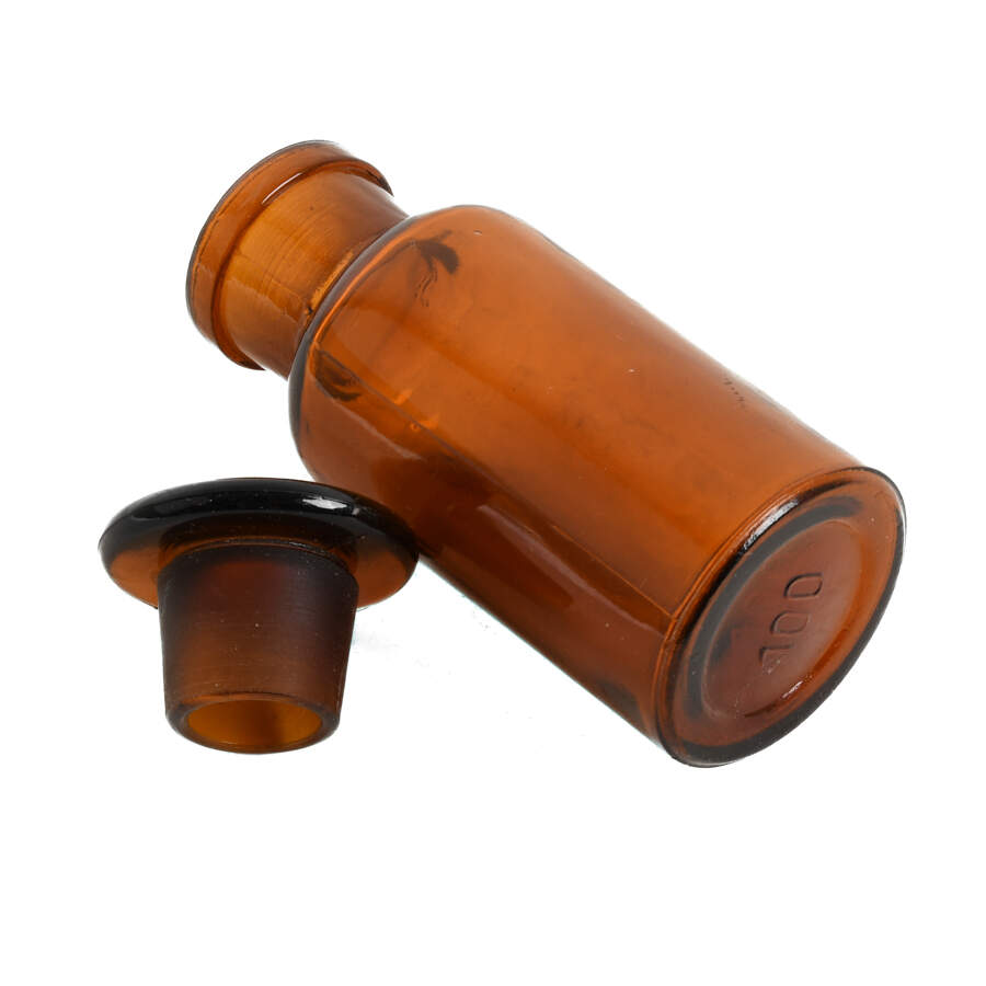 100mL Amber Glass Apothecary Jar with Stopper-6