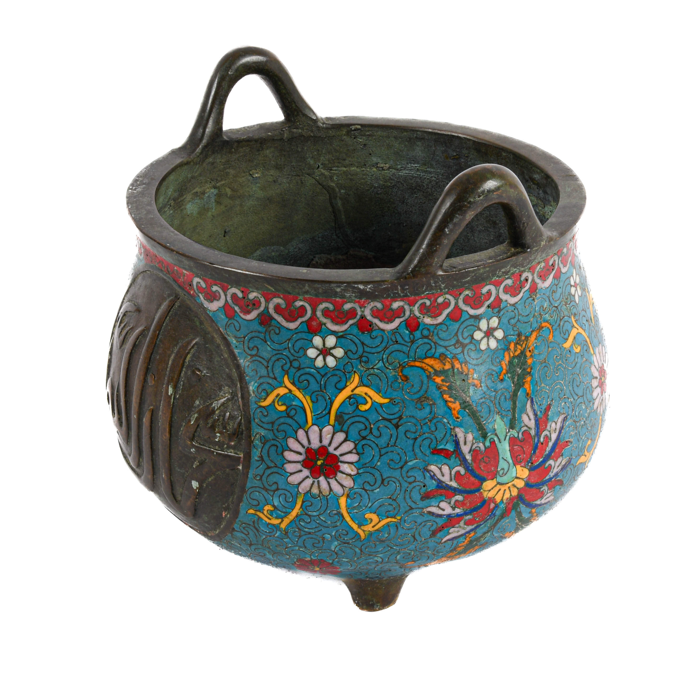 Chinese Cloisonné "Islamic Market" Enamel Ormolu Vase-4