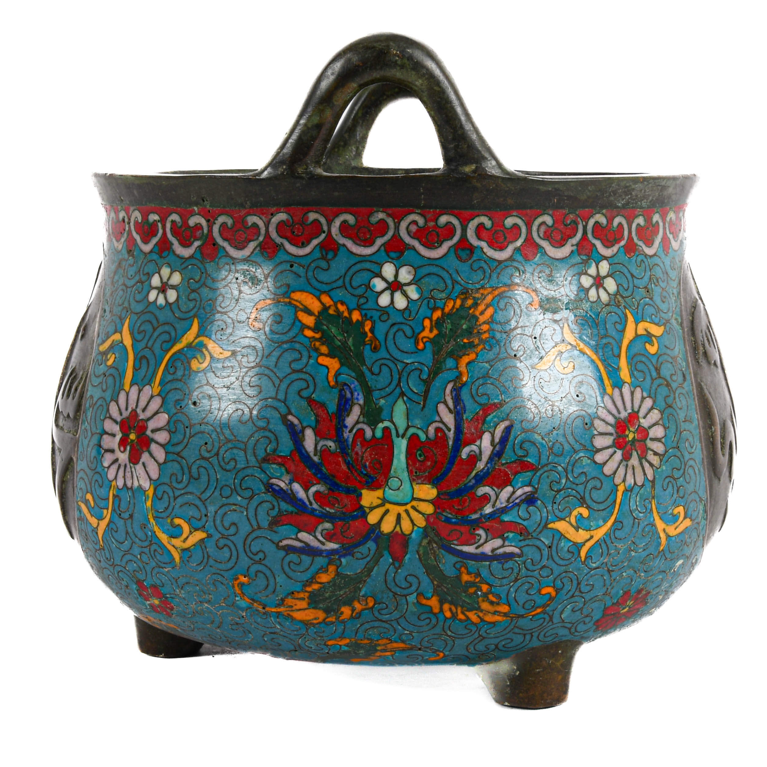 Chinese Cloisonné "Islamic Market" Enamel Ormolu Vase-2