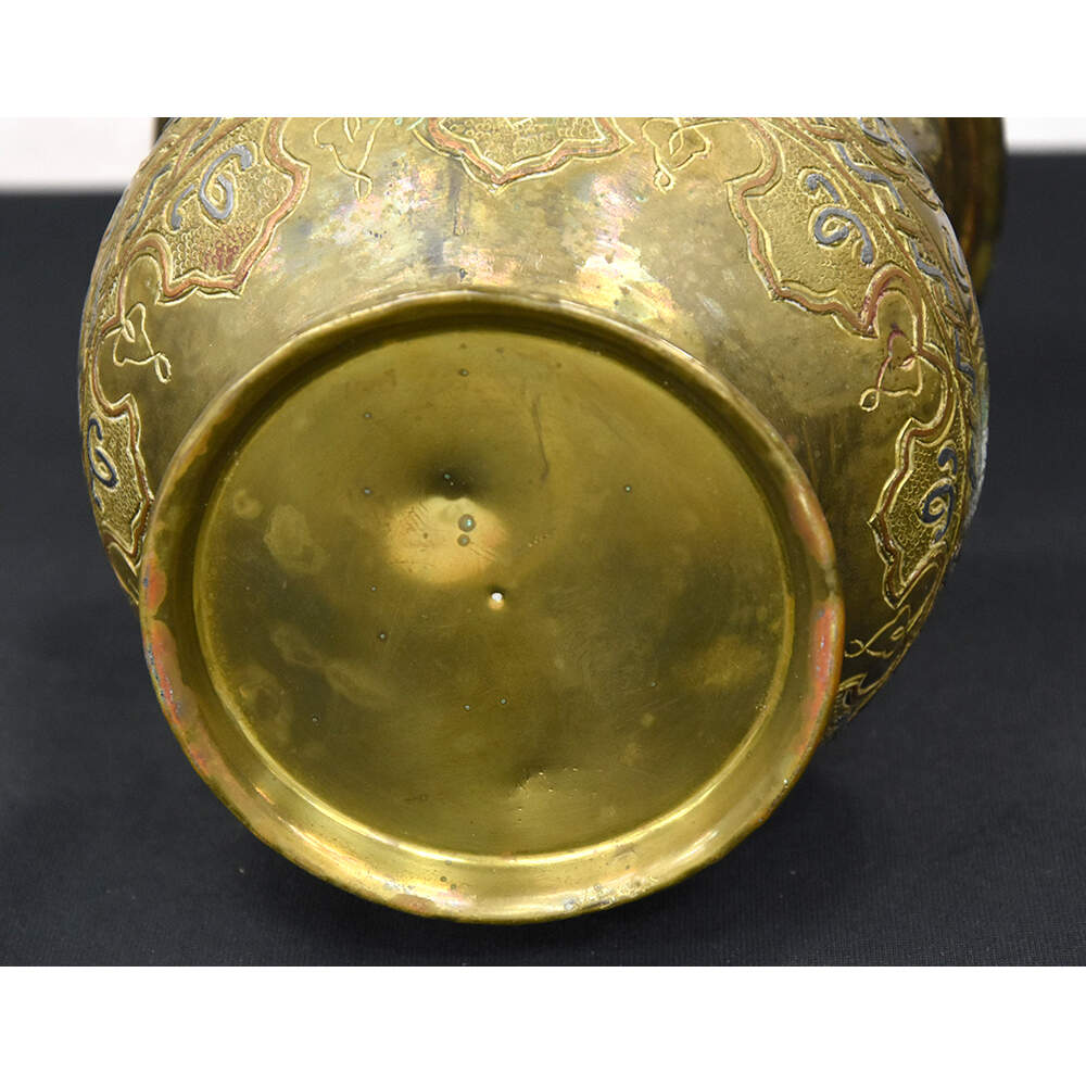Antique Mixed Metal Islamic Calligraphy Vase-8