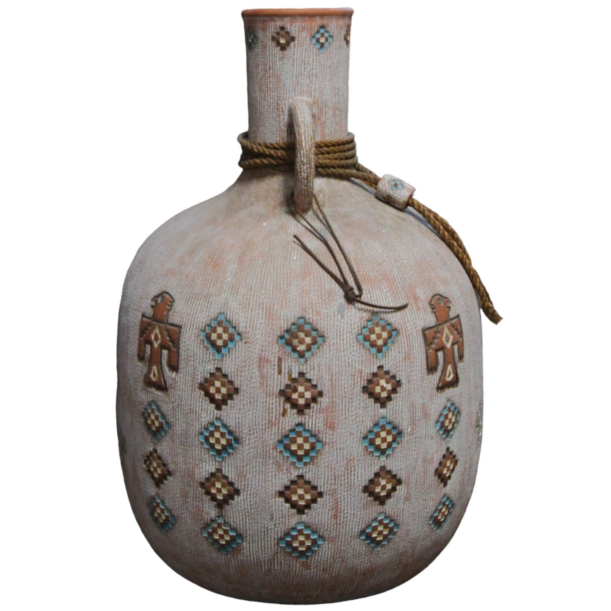 Jack Moulthrop Signed Ceramic Native American Inspired Large Vessel-3