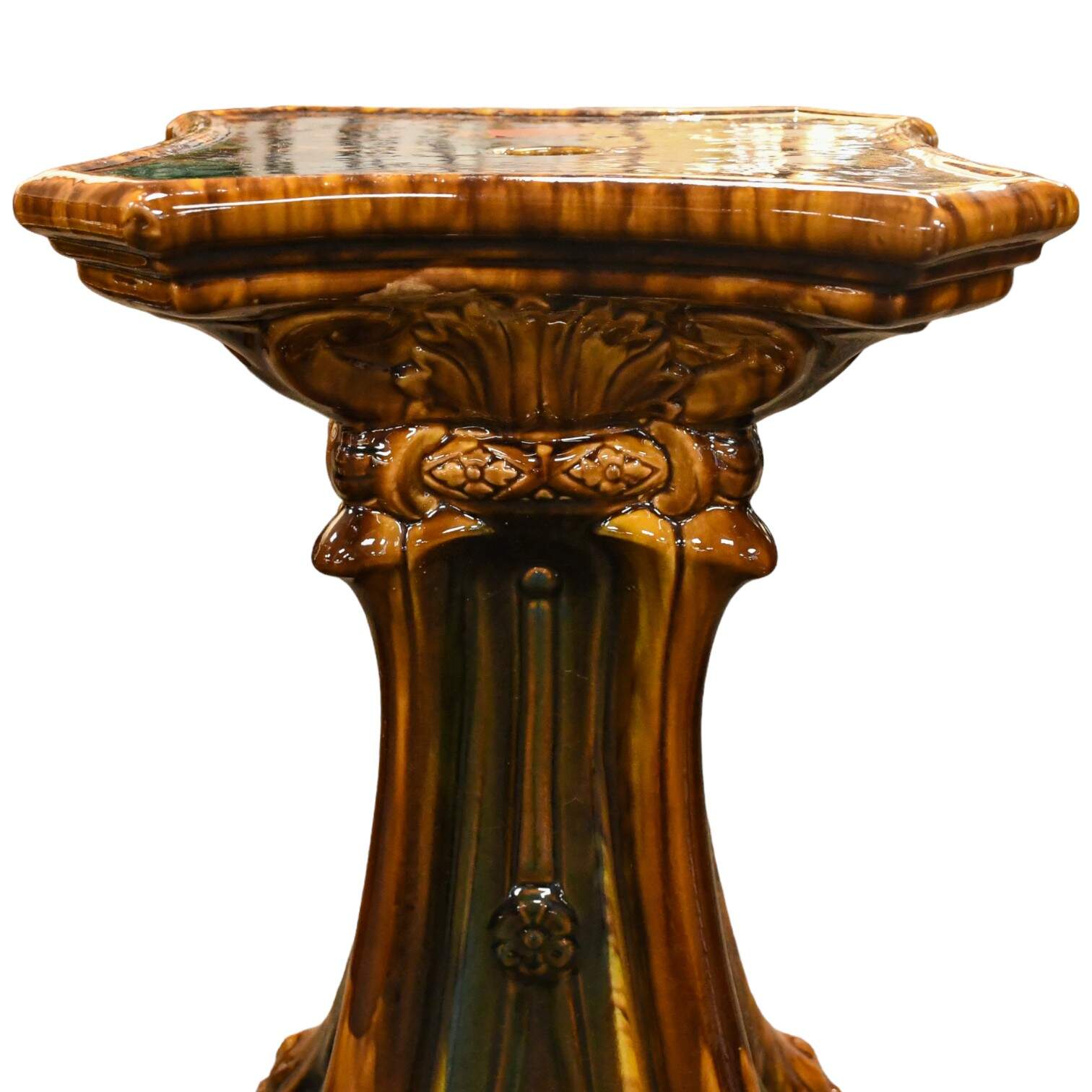 Majolica Jardinière and Pedestal Set-9