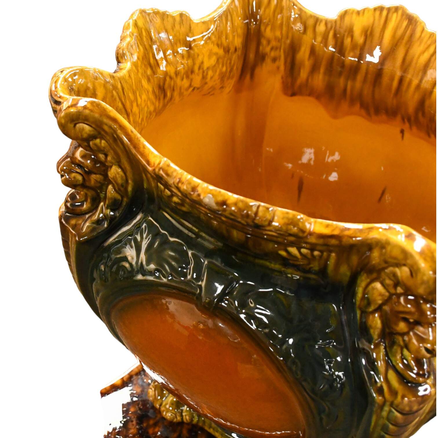 Majolica Jardinière and Pedestal Set-5