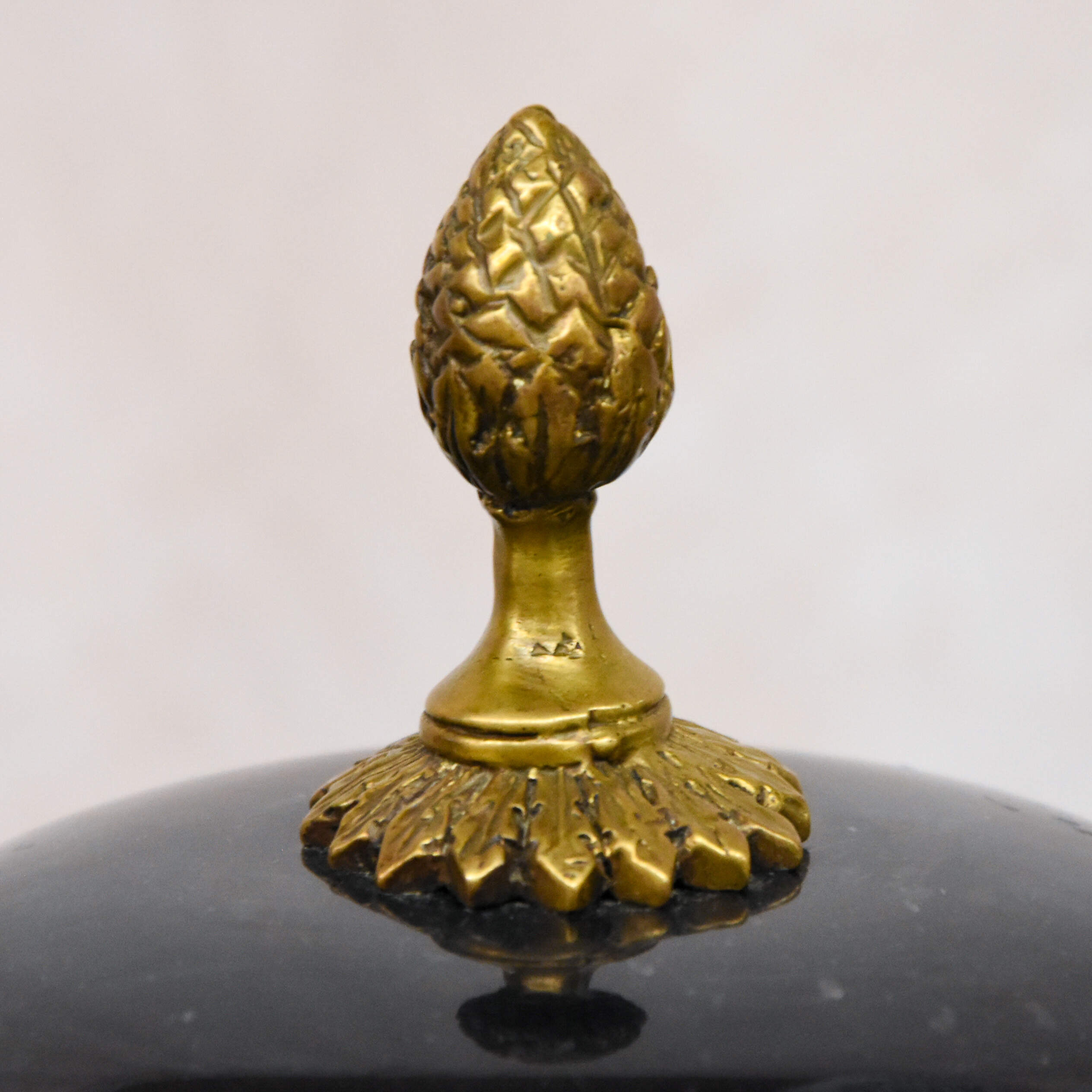 Bronze and Black Marble Lion Urn-5