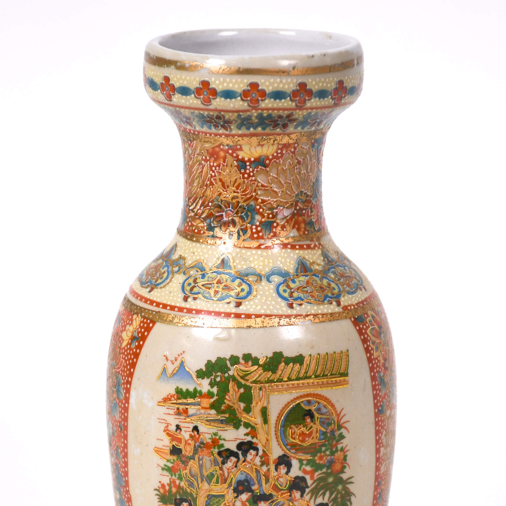 Minature Moriage Royal Satsuma Vase-7