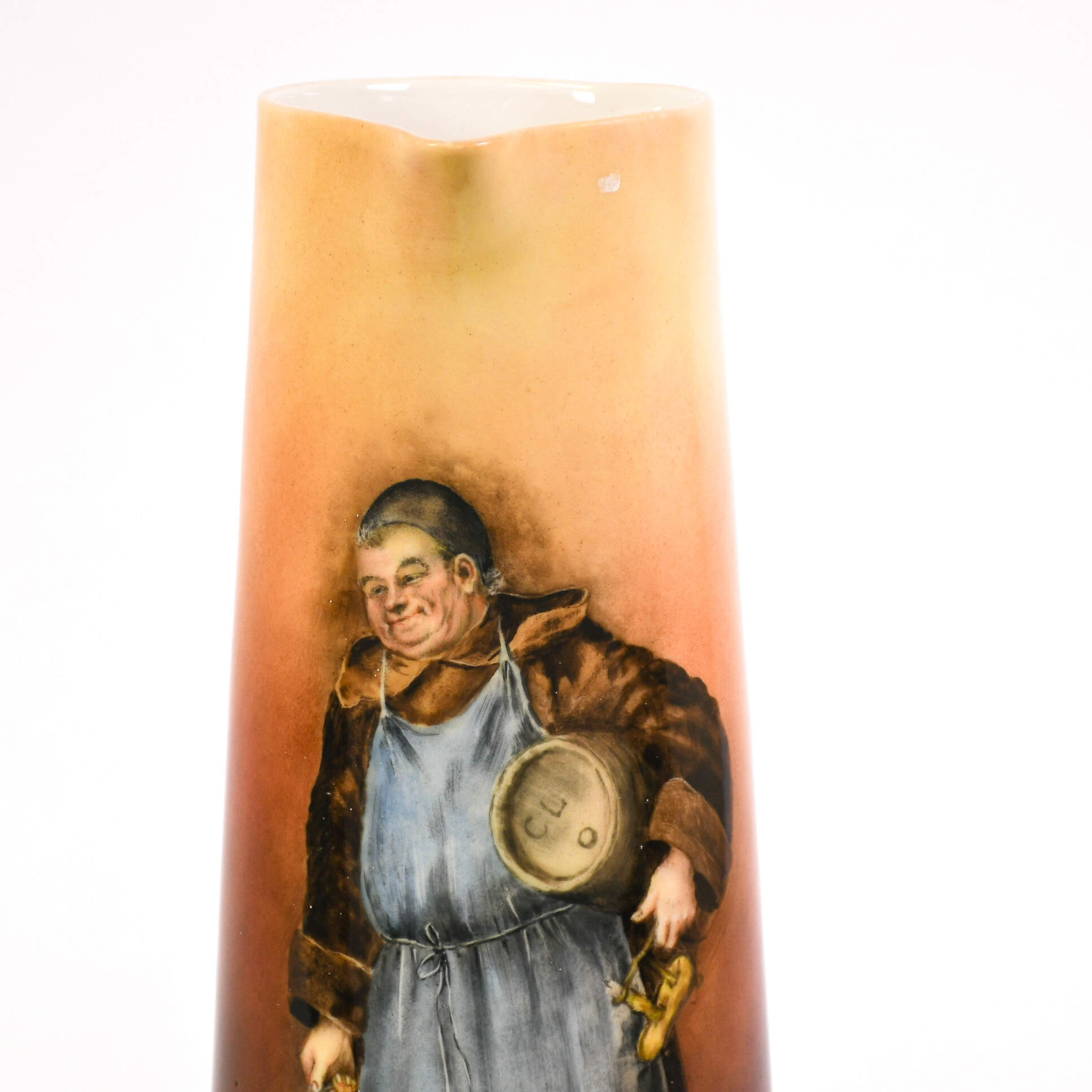 Antique Hand-Painted Trappist Monk Tankard Signed Devore 1904-5