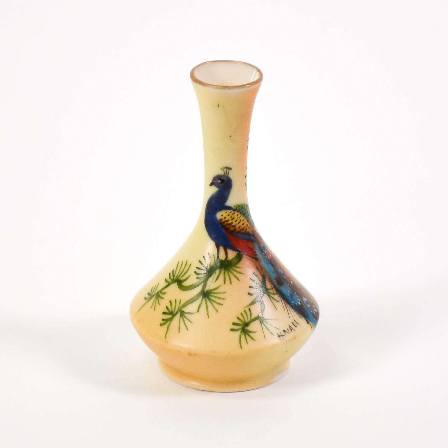 Tiny Locke & Co. Painted Peacock Vase-1