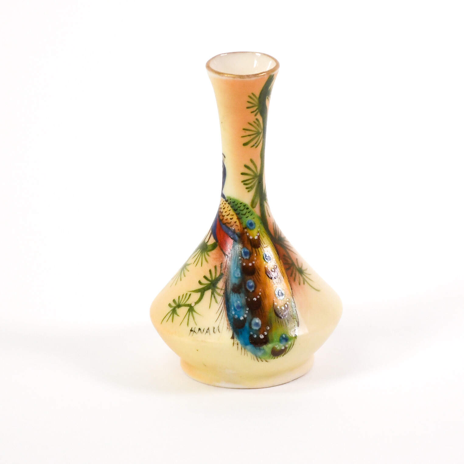 Tiny Locke & Co. Painted Peacock Vase-3
