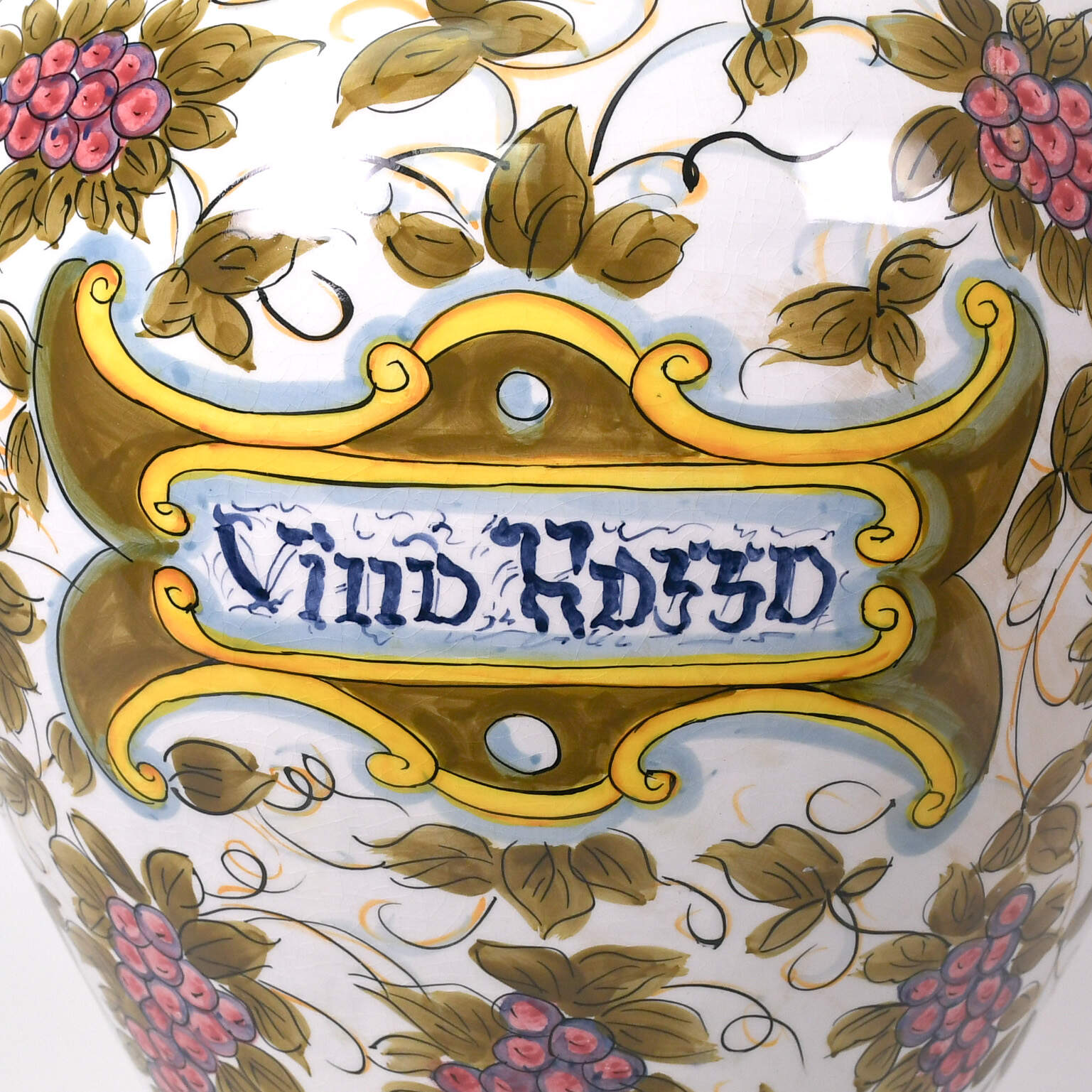 Large Italian Majolica "Vino Rosso" Lion's Head Urn-7