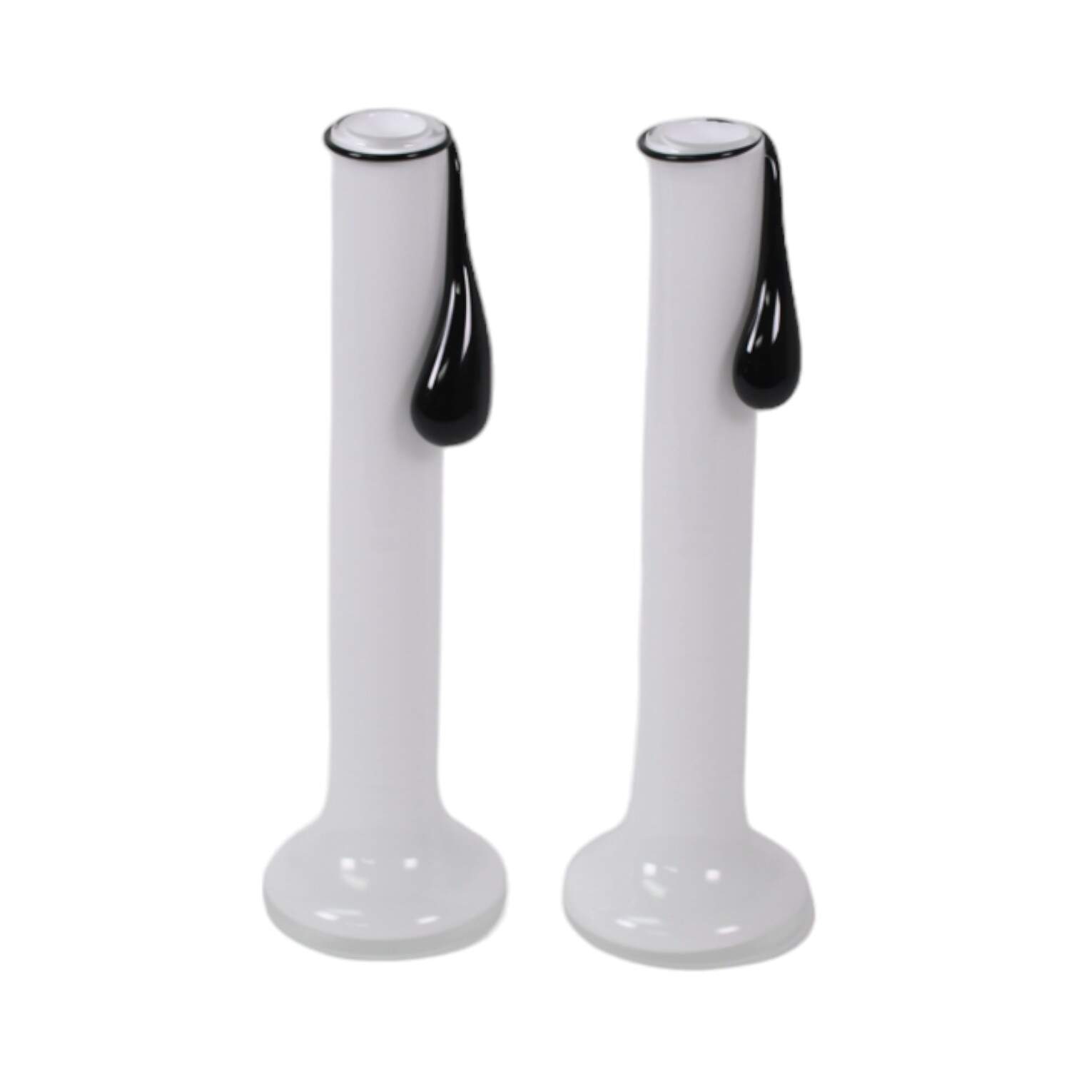 Pair of Tarnowiec Polish Black and White Vases-2