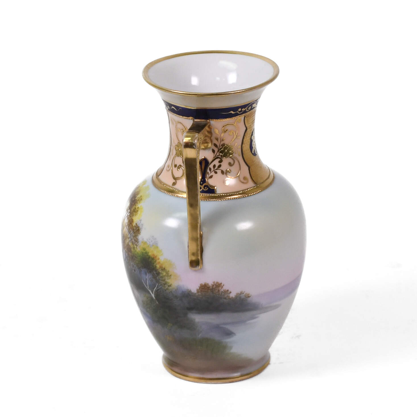 Nippon Hand-Painted Scenic Vase-4