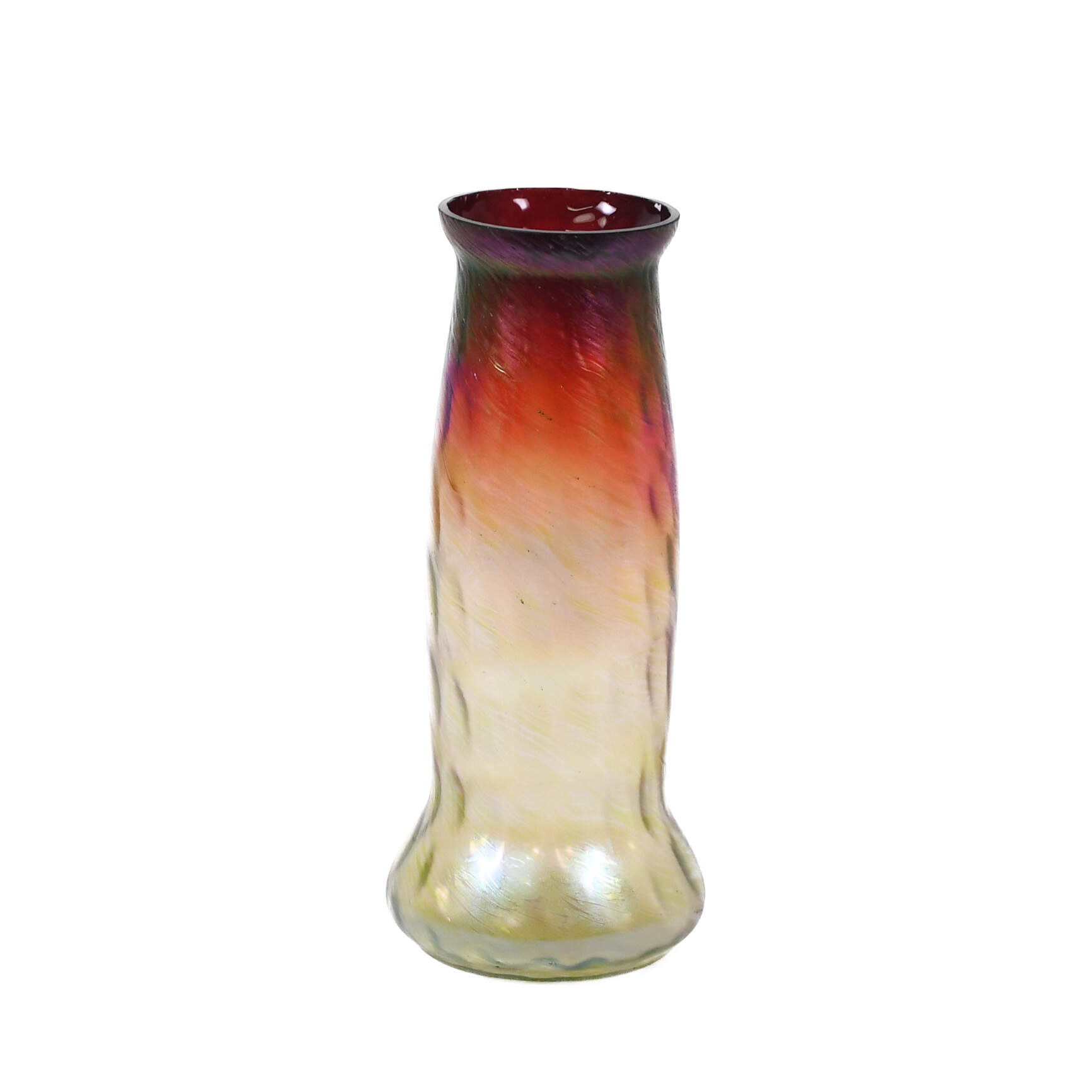 Antique Art Nouveau Rindskopf Pepita Inverted Thumbprint Vase-2
