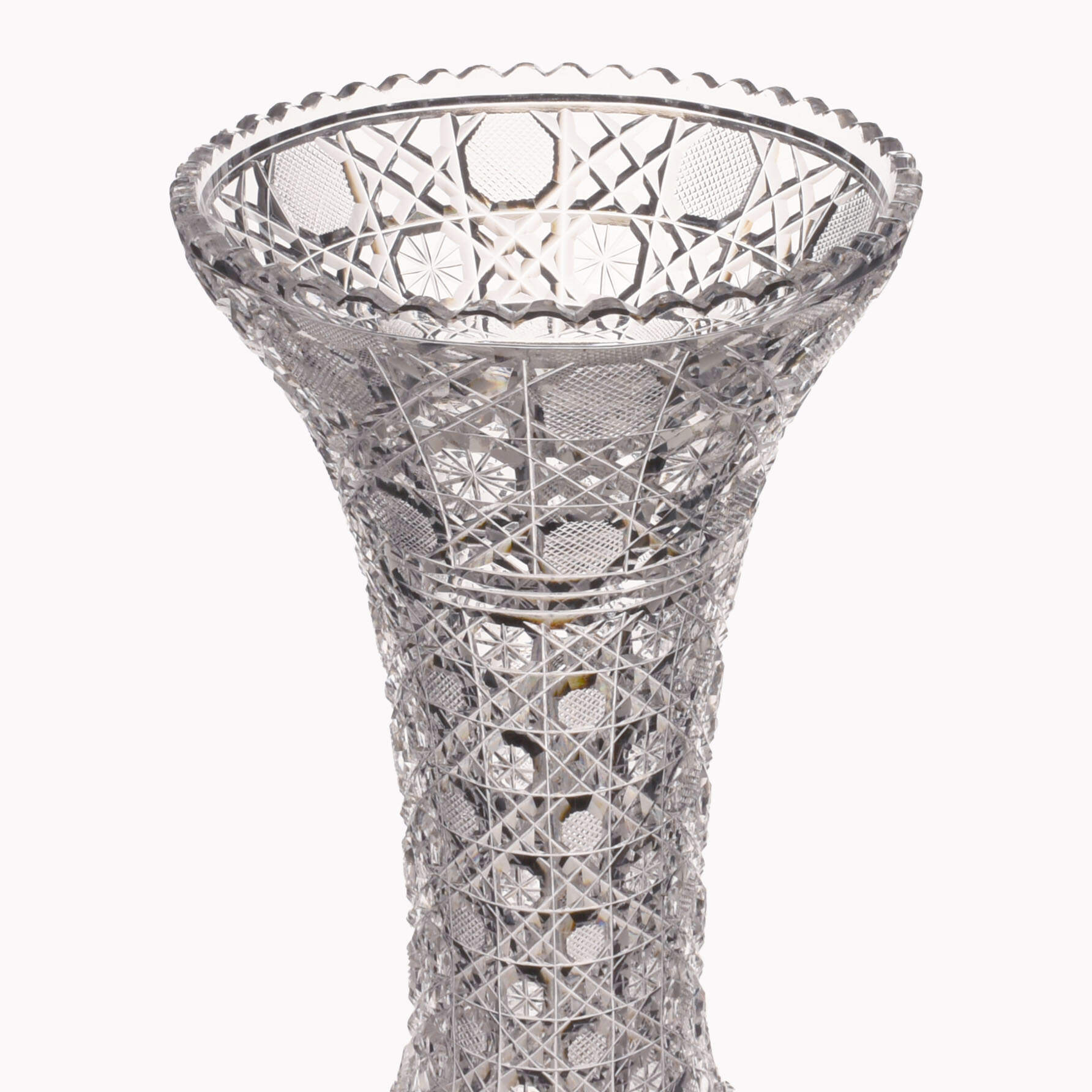Antique American Brillant Crystal Flare Vase-3
