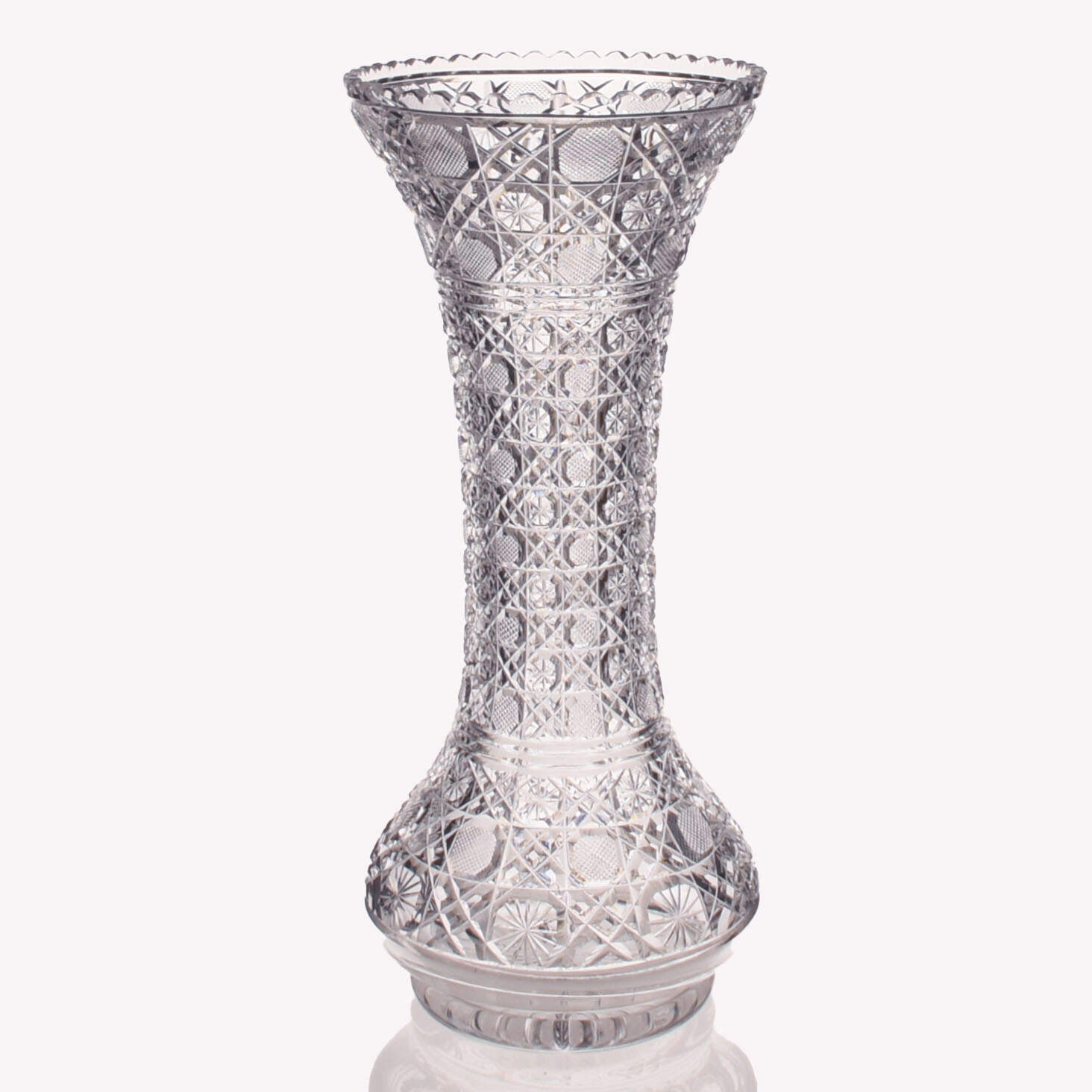 Antique American Brillant Crystal Flare Vase-1