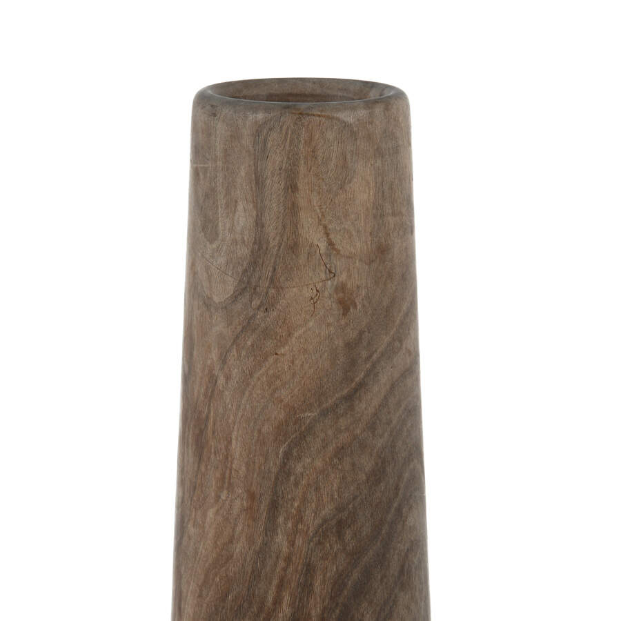 Mid-Century Modern Wood Grain Pillar Vase-4