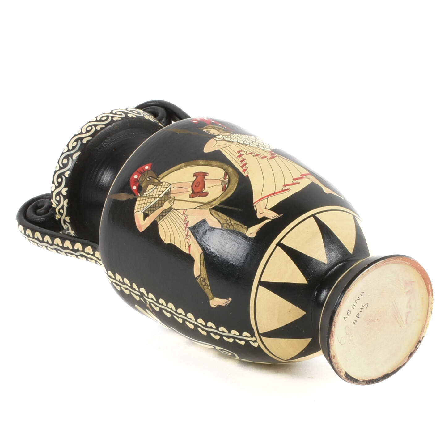Hand-Painted Greek Two-Handled Vase-5