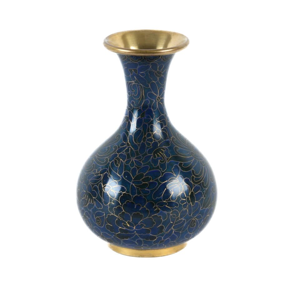Chinese Blue Cloisonné Vase-2