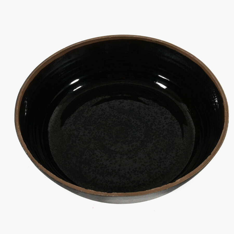 Large Round Medusa Pottery Covered Dish-5