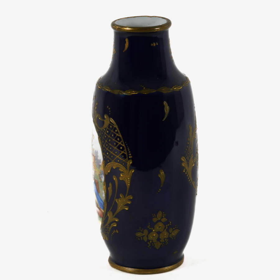 Antique Painted Vase Depicting a Courting Scene-2