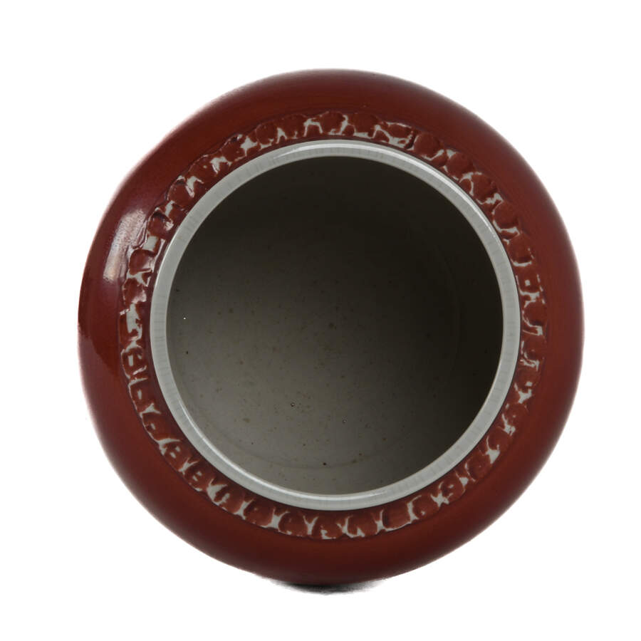 Chinese Ox Blood Vase with Geometric Rim-3