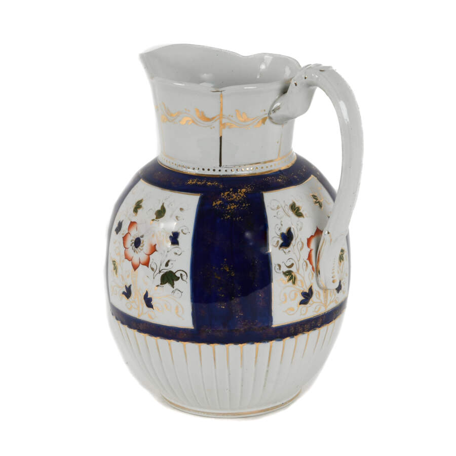 Antique Unmarked "Gaudy Welsh" Style Ewer Pitcher-4