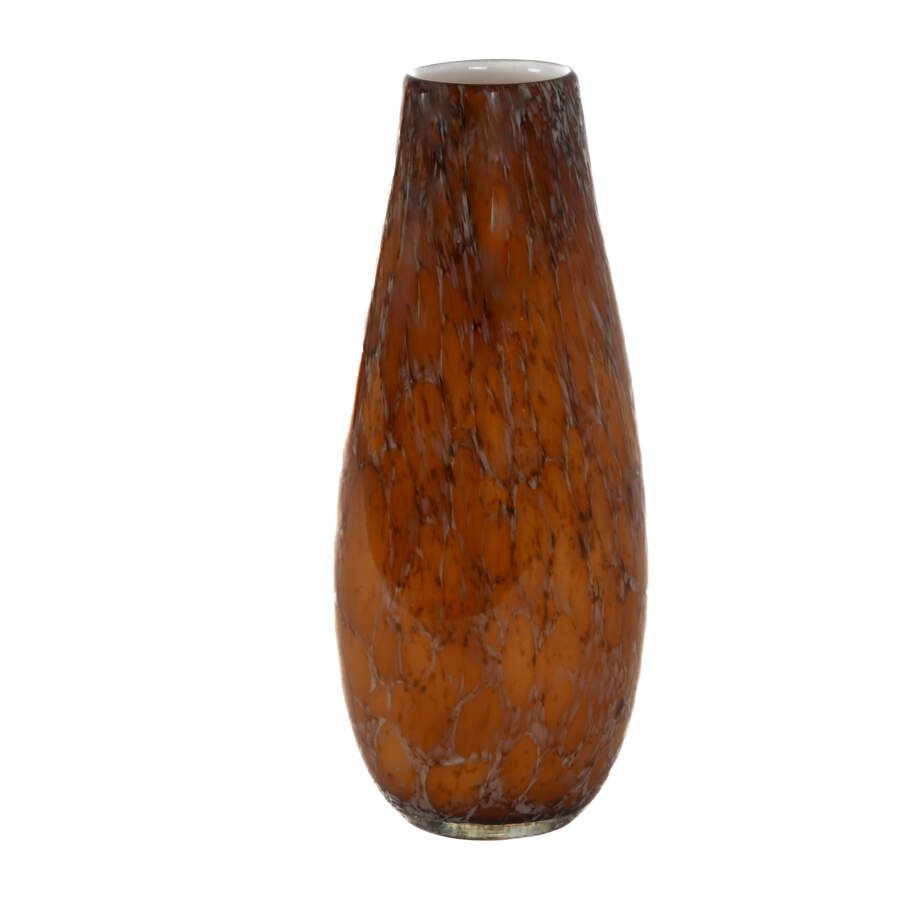 Amber Speckled Amber Art Glass Vase-7